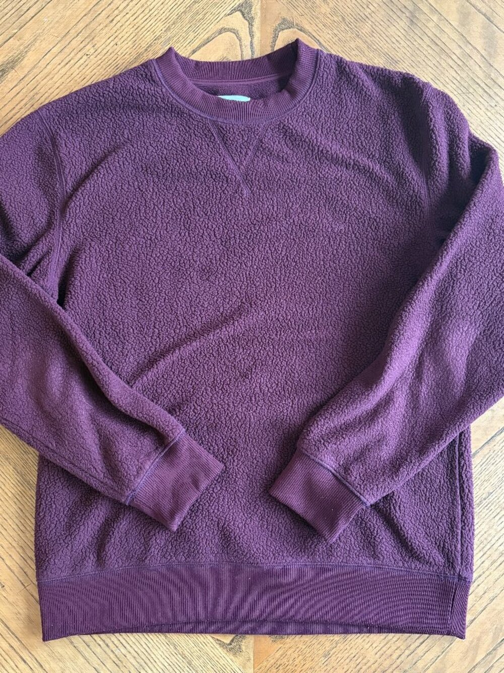 Goodfellow & Co Plum Sherpa Teddy Fleece Crewneck Men's Medium